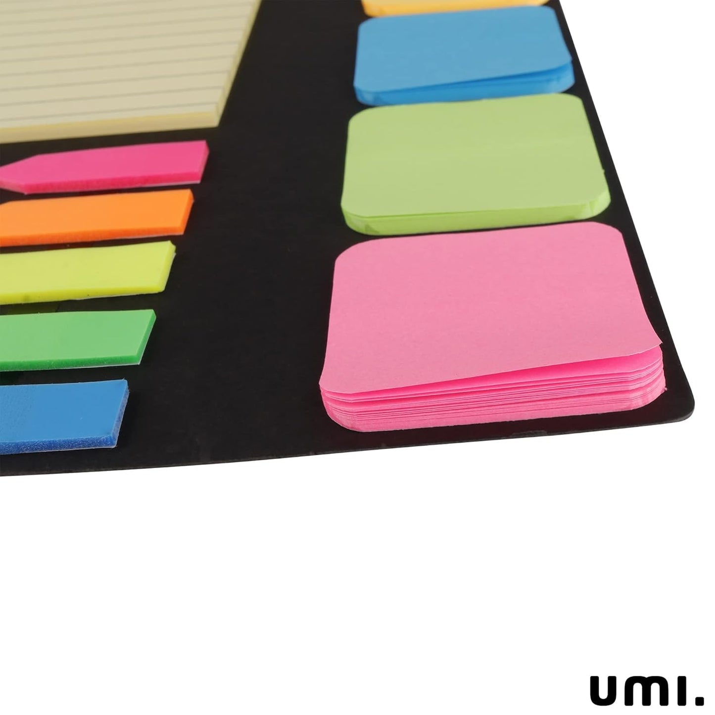 Amazon Brand - Umi Ruled File Sticky Notes and Page Markers, 200 Different Size Notes and 125 Page Markers, 25 x 19 cm